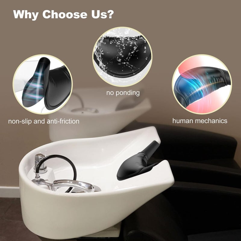 Aiseely Shampoo Bowl Neck Rest for Salon, Salon Shampoo Neck Rest Cushion, Professional Shampoo Bowl Neck Cushion, Silicone Salon Sink Neck Rest for Wash Basin Hair Washing Tray for Sink at Home - Image 4